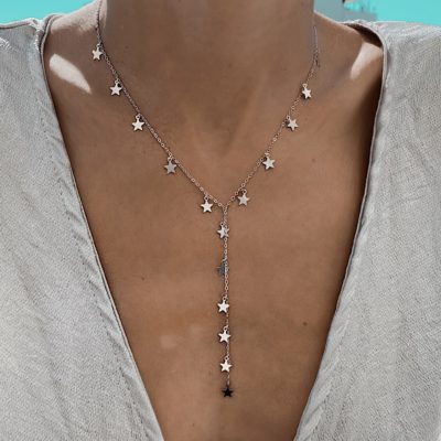 שרשרת STAR כסף 925 עם תליוני כוכבים קטנים בעיצוב עדין לנשים