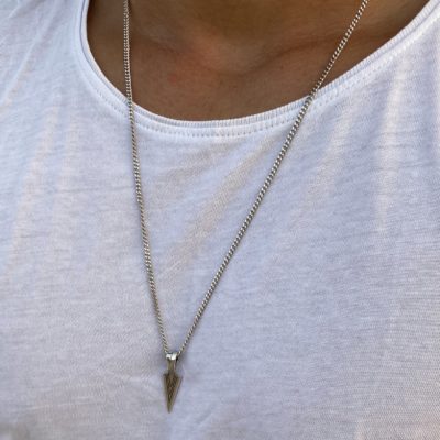 שרשרת לגבר כסף 925 עם תליון חץ מעוצב