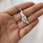 שרשרת יברכך מגן דוד עם חריטה על פלטה בצורת ארץ ישראל ומגן דוד כסף אמיתי 925