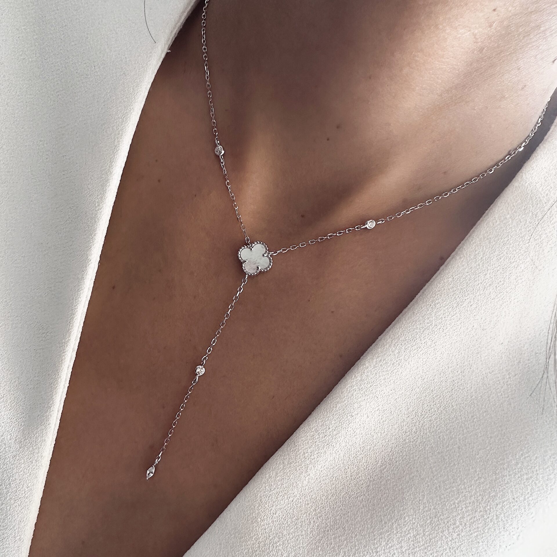 שרשרת וואן קליף עניבה כסף אמיתי 925