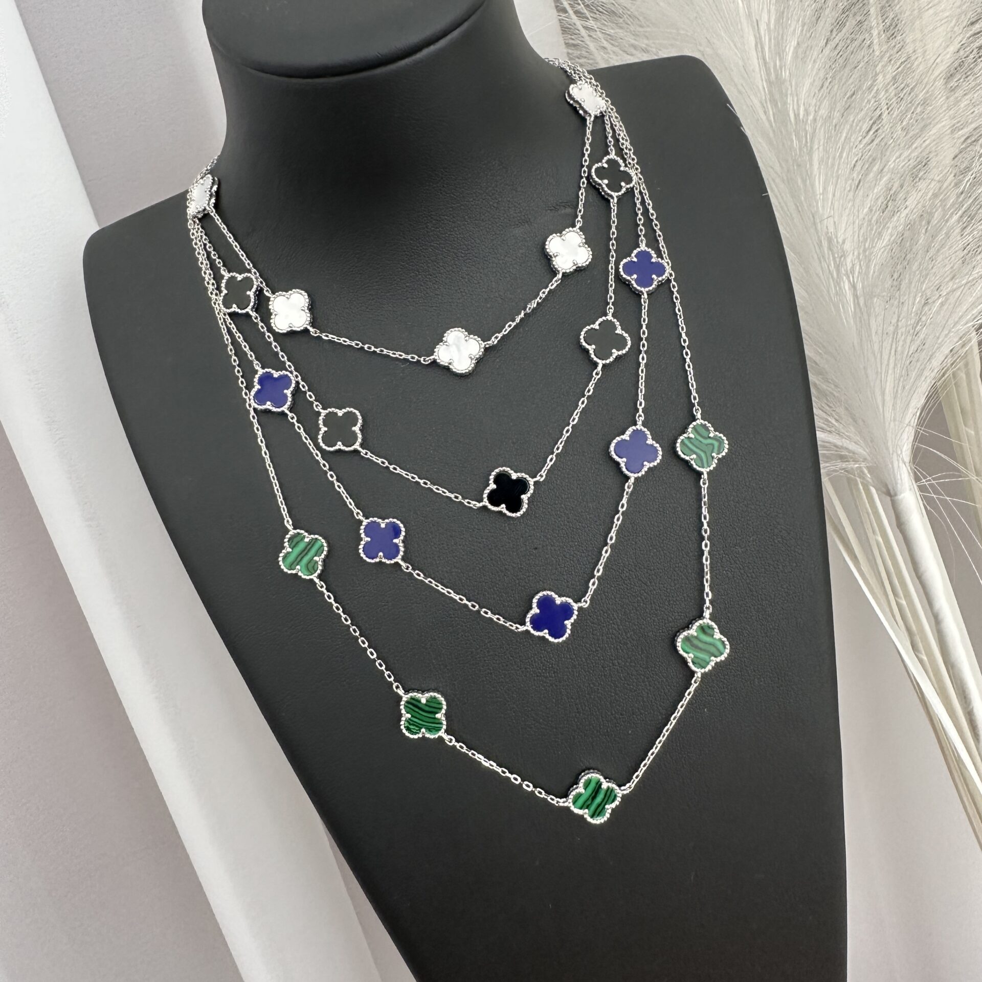 שרשרת חמש תלתנים כסף אמיתי 925