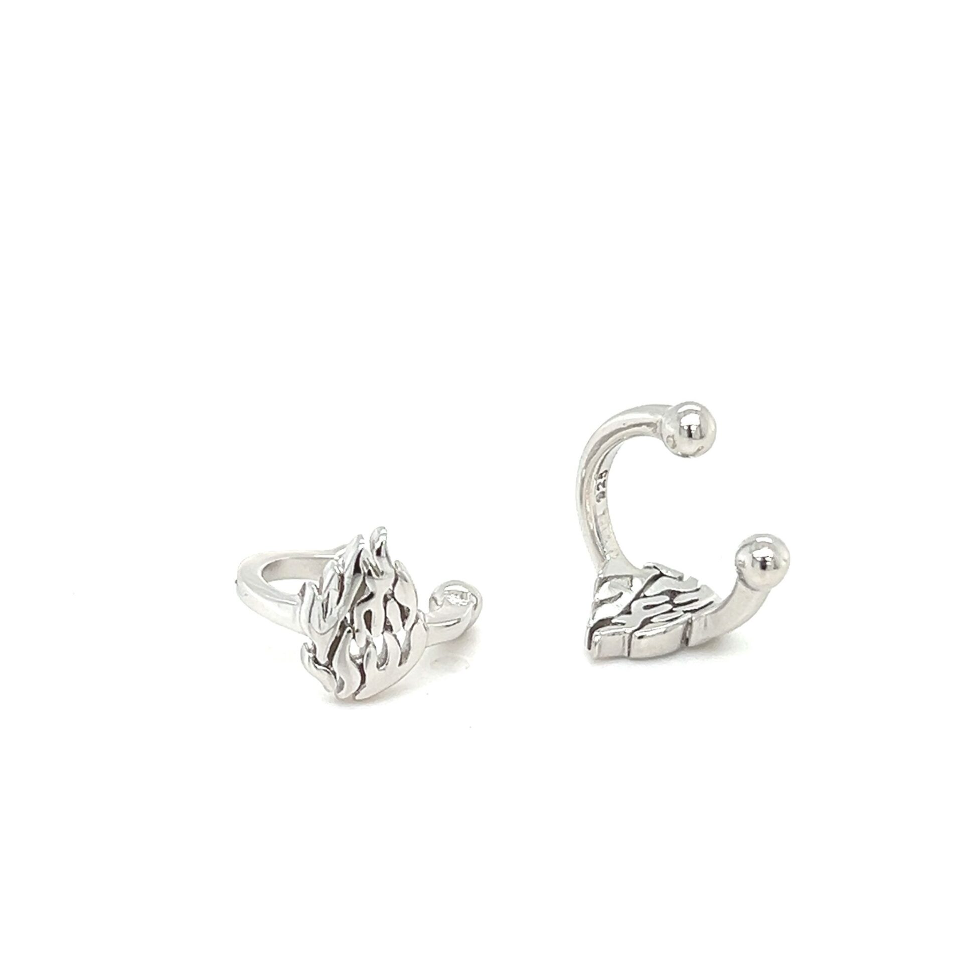 עגיל כסף אמיתי 925 דמוי הליקס ללא חור דגם האש שלי לנשים