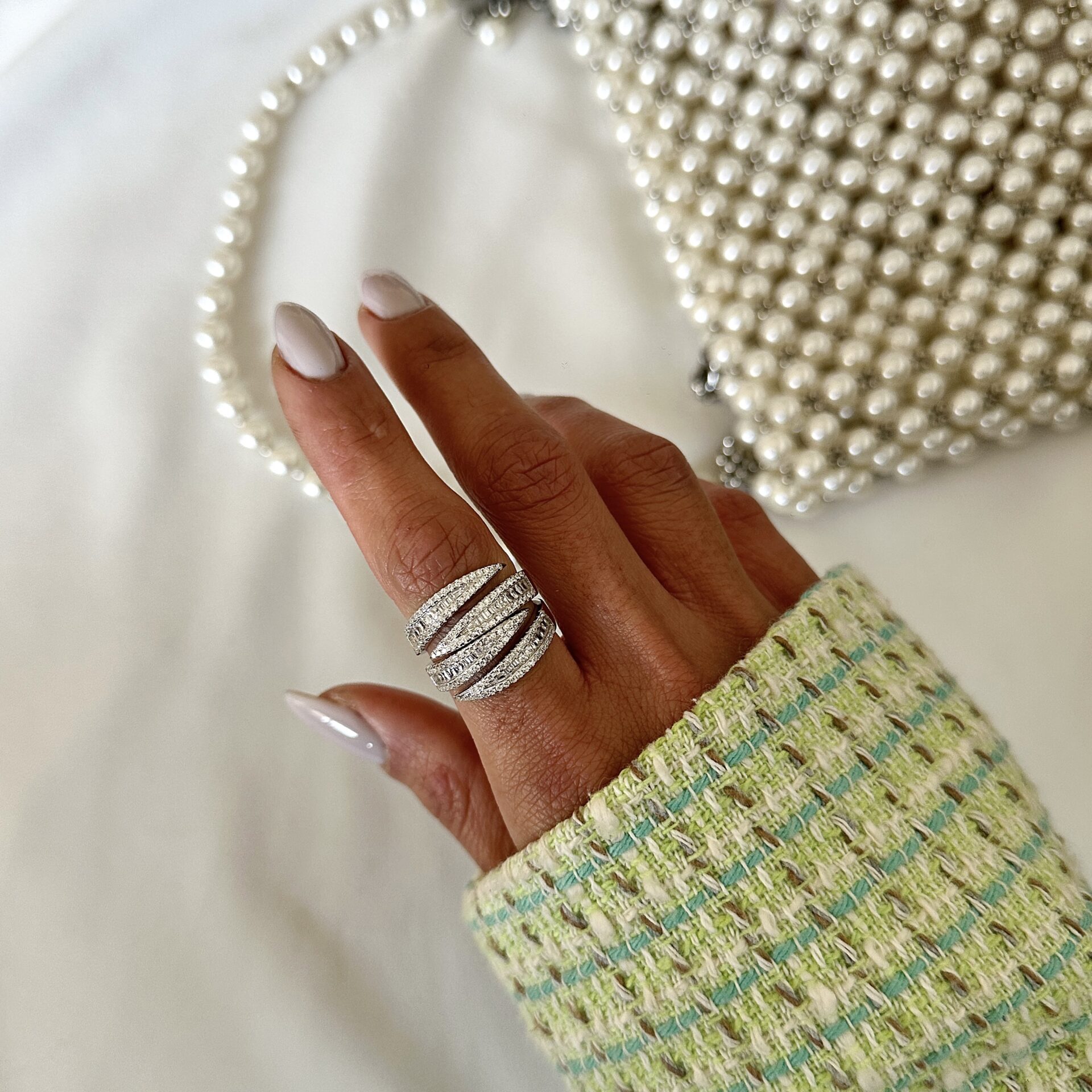 טבעת פתוחה כסף אמיתי 925 משובצת זרקונים