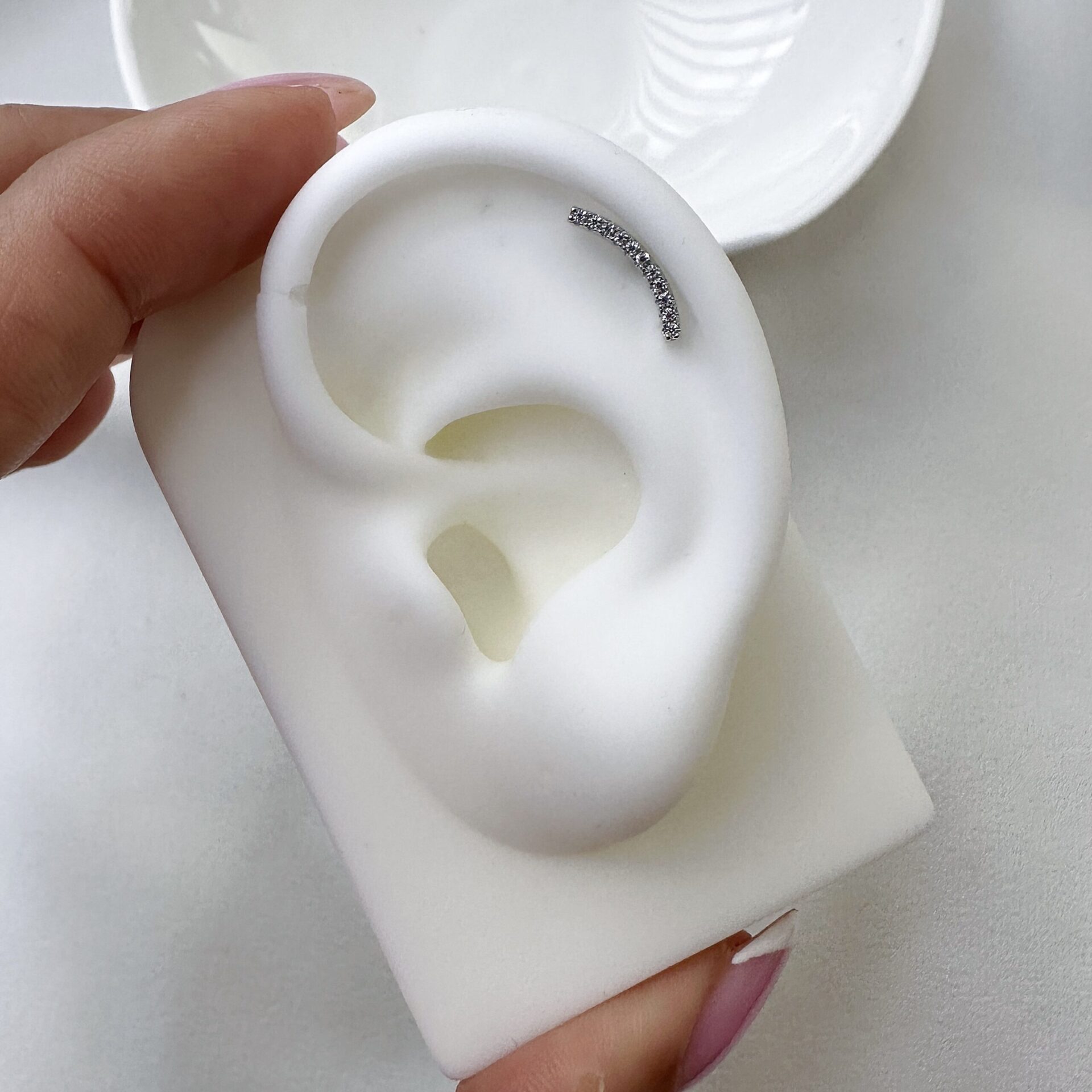 עגיל הברגה קשת פירסינג הליקס הליקס גבוה כסף אמיתי 925