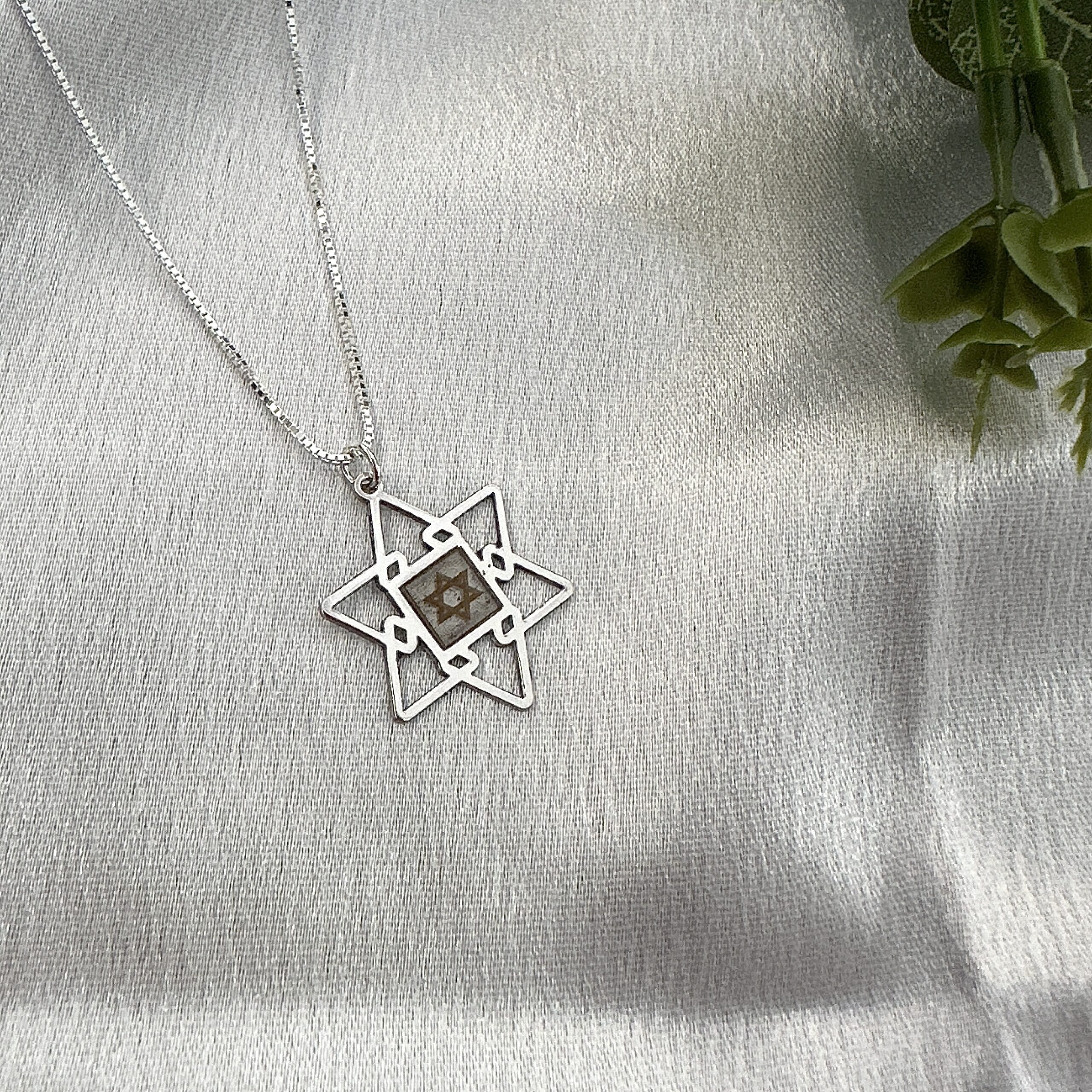 שרשרת מגן דוד ננו תנ״ך מכסף אמיתי 925